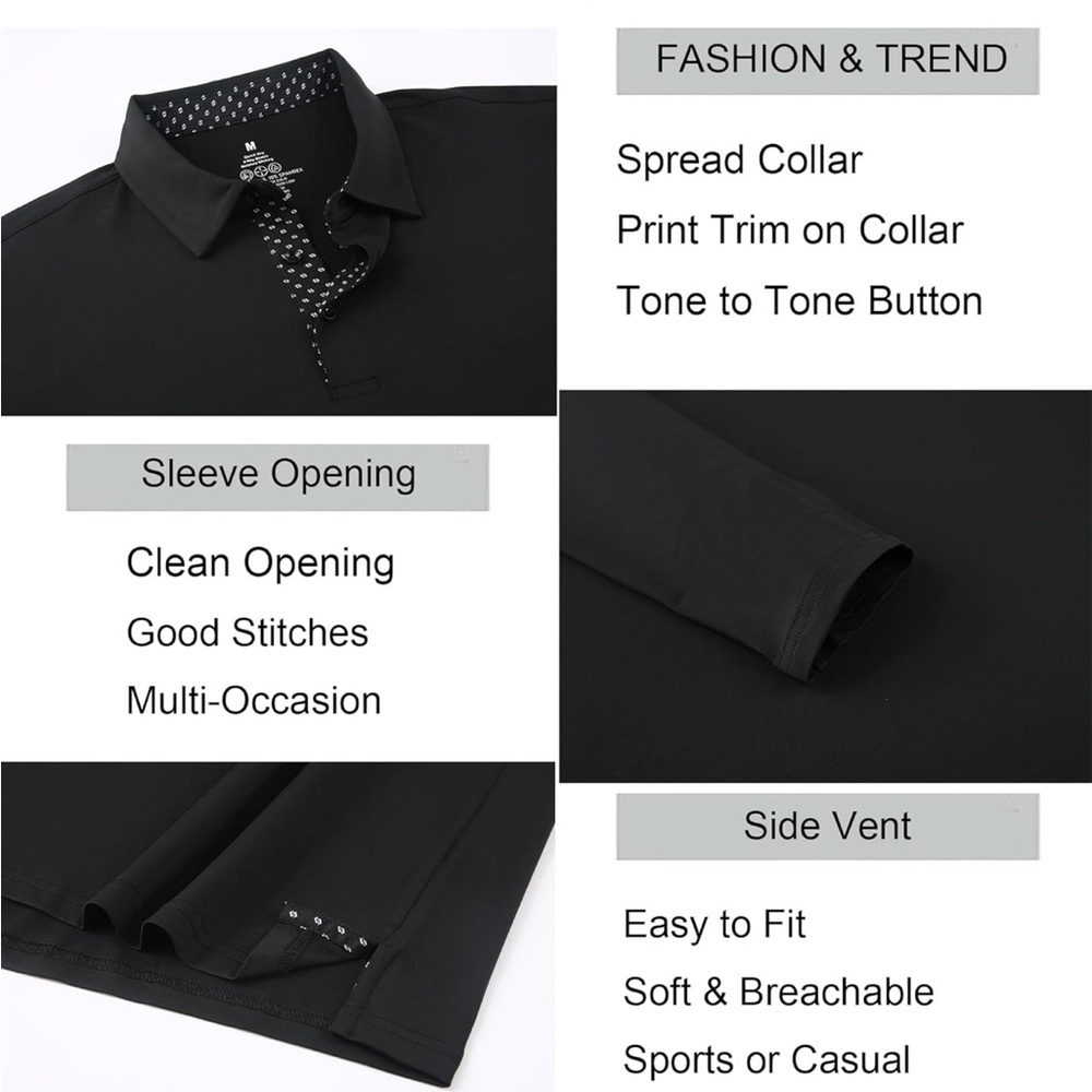 Men's Black Polo Shirt - Picture 2 of 6